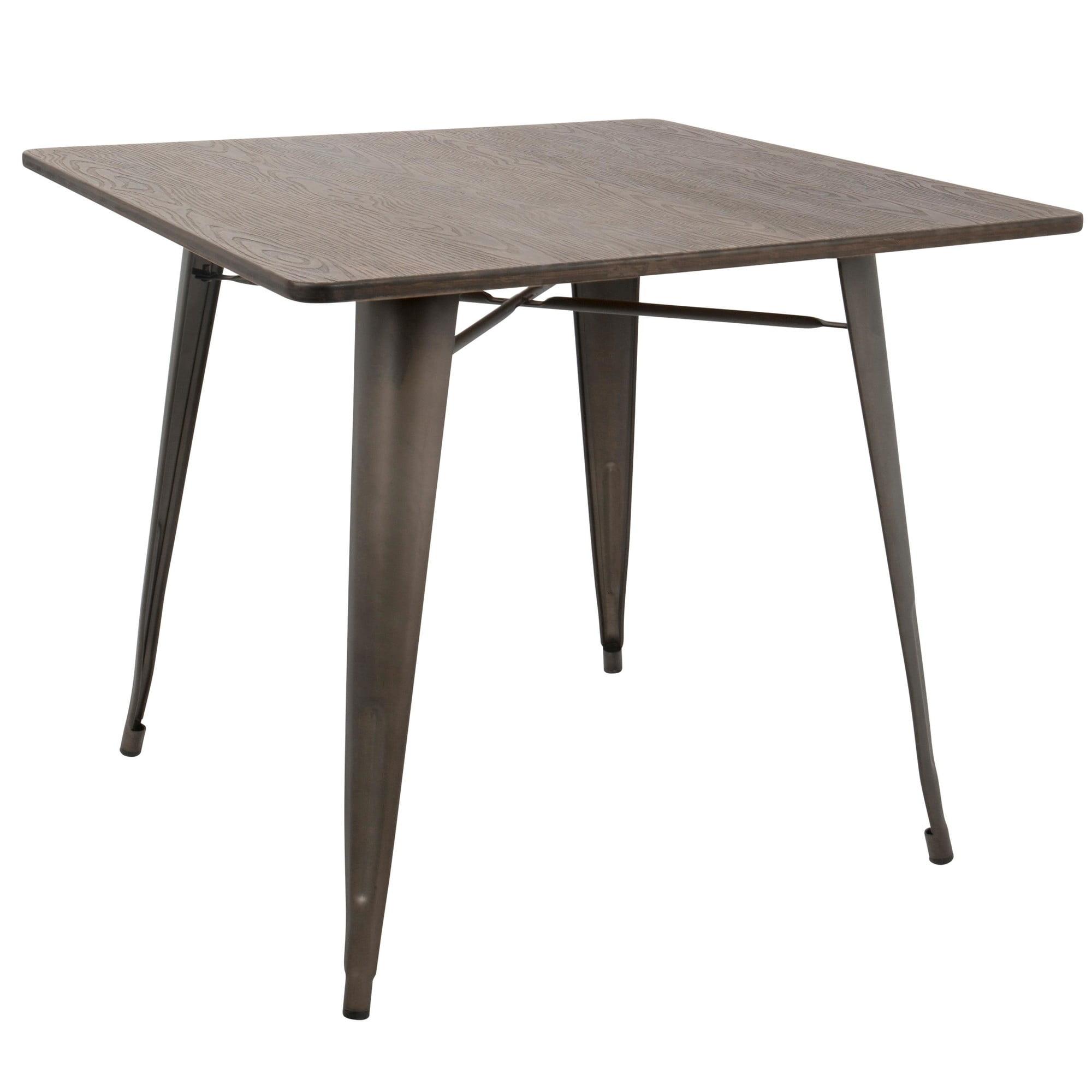 Espresso Reclaimed Wood 30'' Dining Table with Industrial Metal Legs