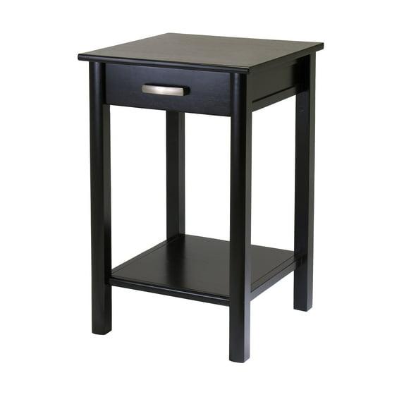 Contemporary Home Living 31" Dark Espresso Unique Liso Square Shaped Top End Table with Drawer and