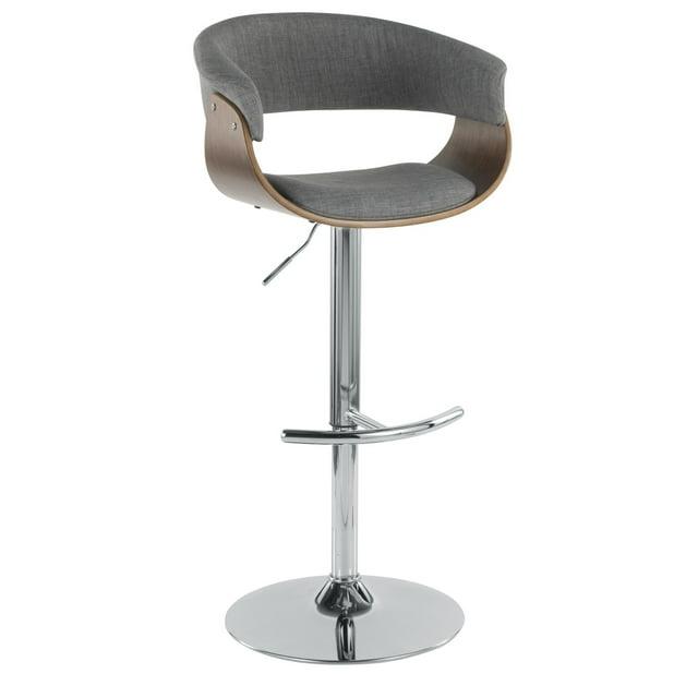 Contemporary Home Living 44.5" Vintage Mod Mid-Century Modern Adjustable Barstool with Swivel in