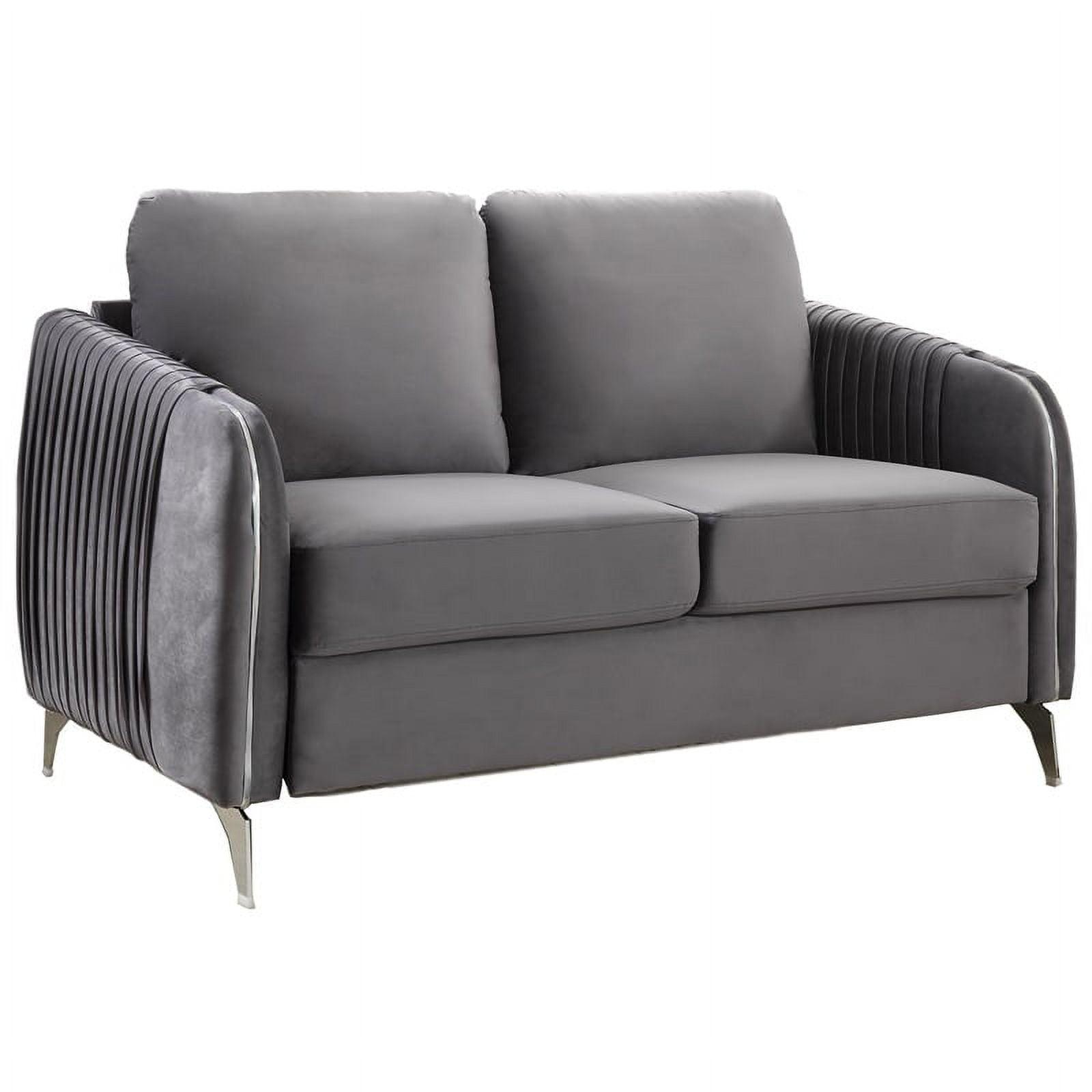 Hathaway 54" Gray Velvet Sophisticated Modern Loveseat