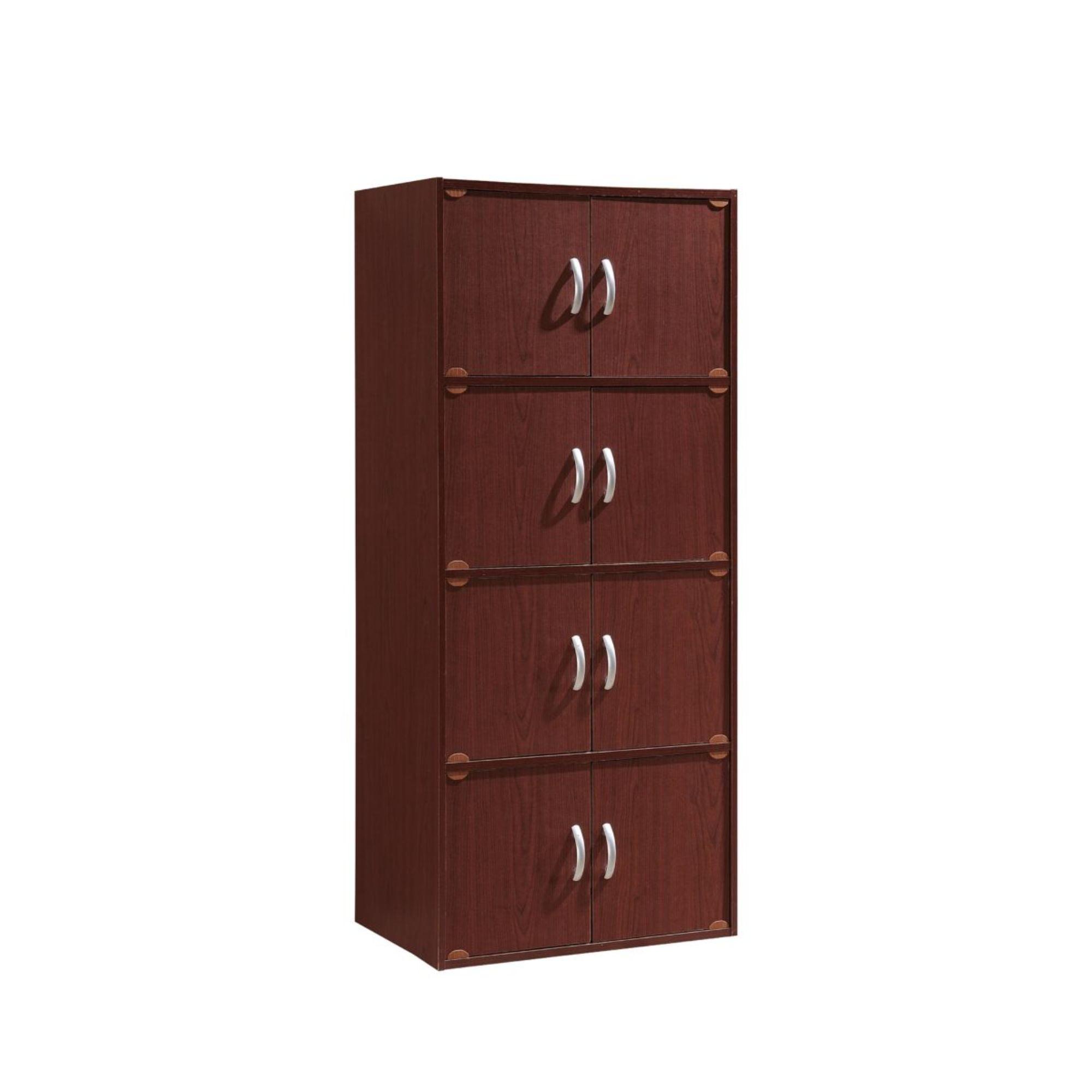 Mahogany Brown Multi-Purpose Bookcase Cabinet with Doors