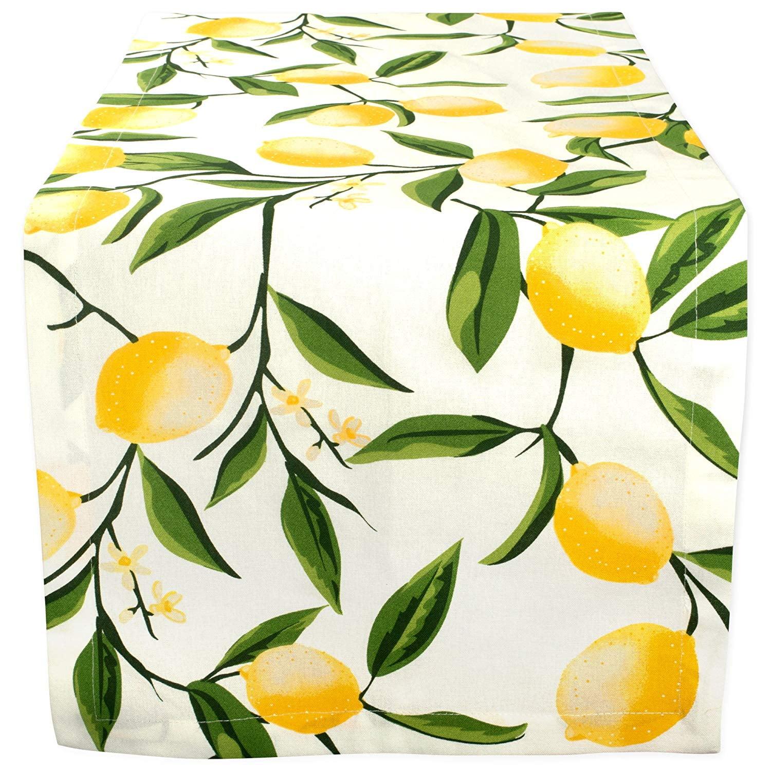 Design Imports Lemon Bliss Print Outdoor Table Runner 14X108 Inches