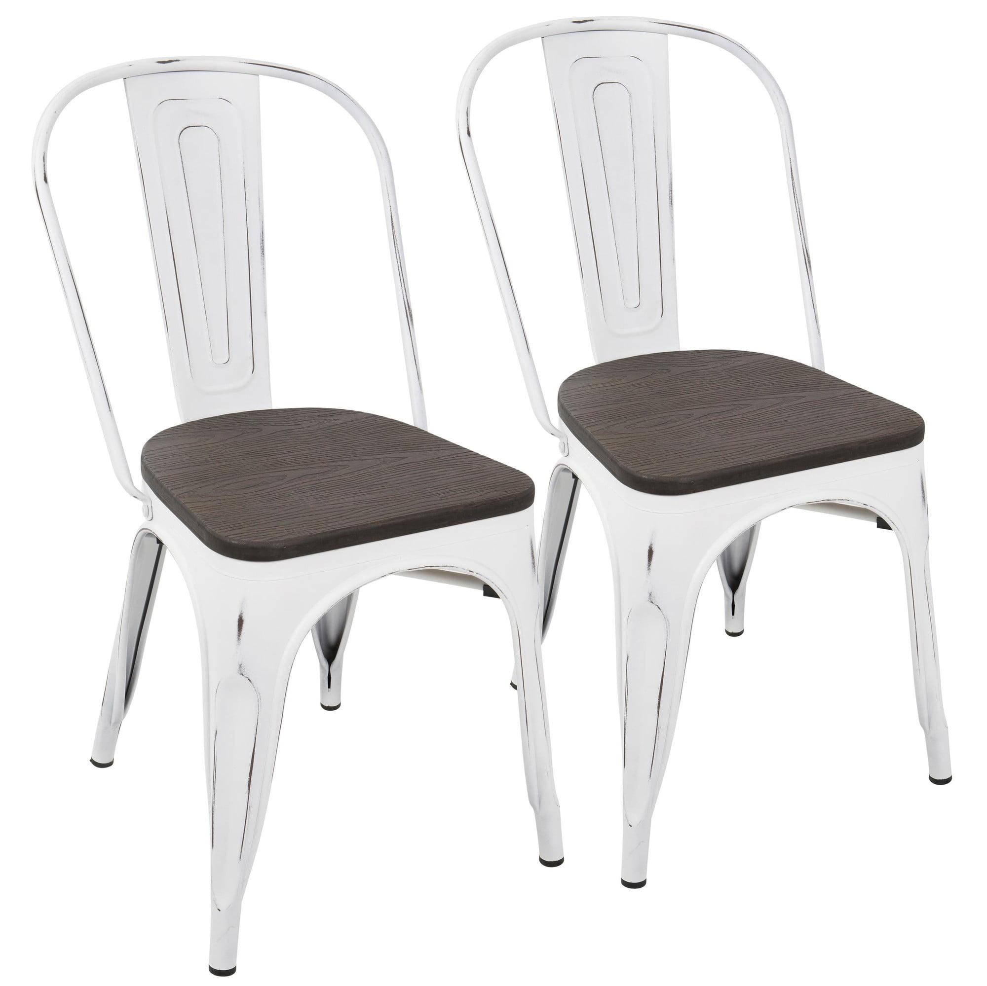 LumiSource White, Espresso Oregon Dining Chair - Set of 2
