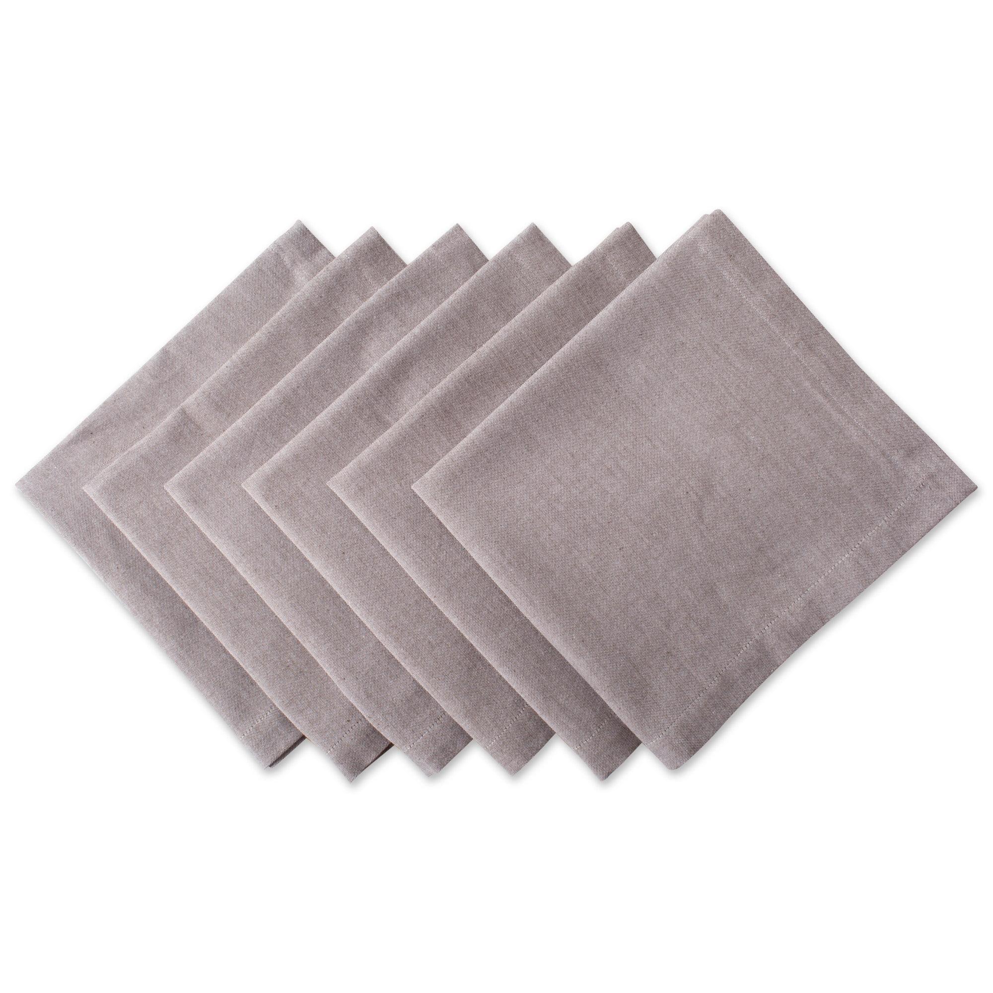 Design Imports  Chambray Napkin Set 6 Piece, Stone, 20X20"