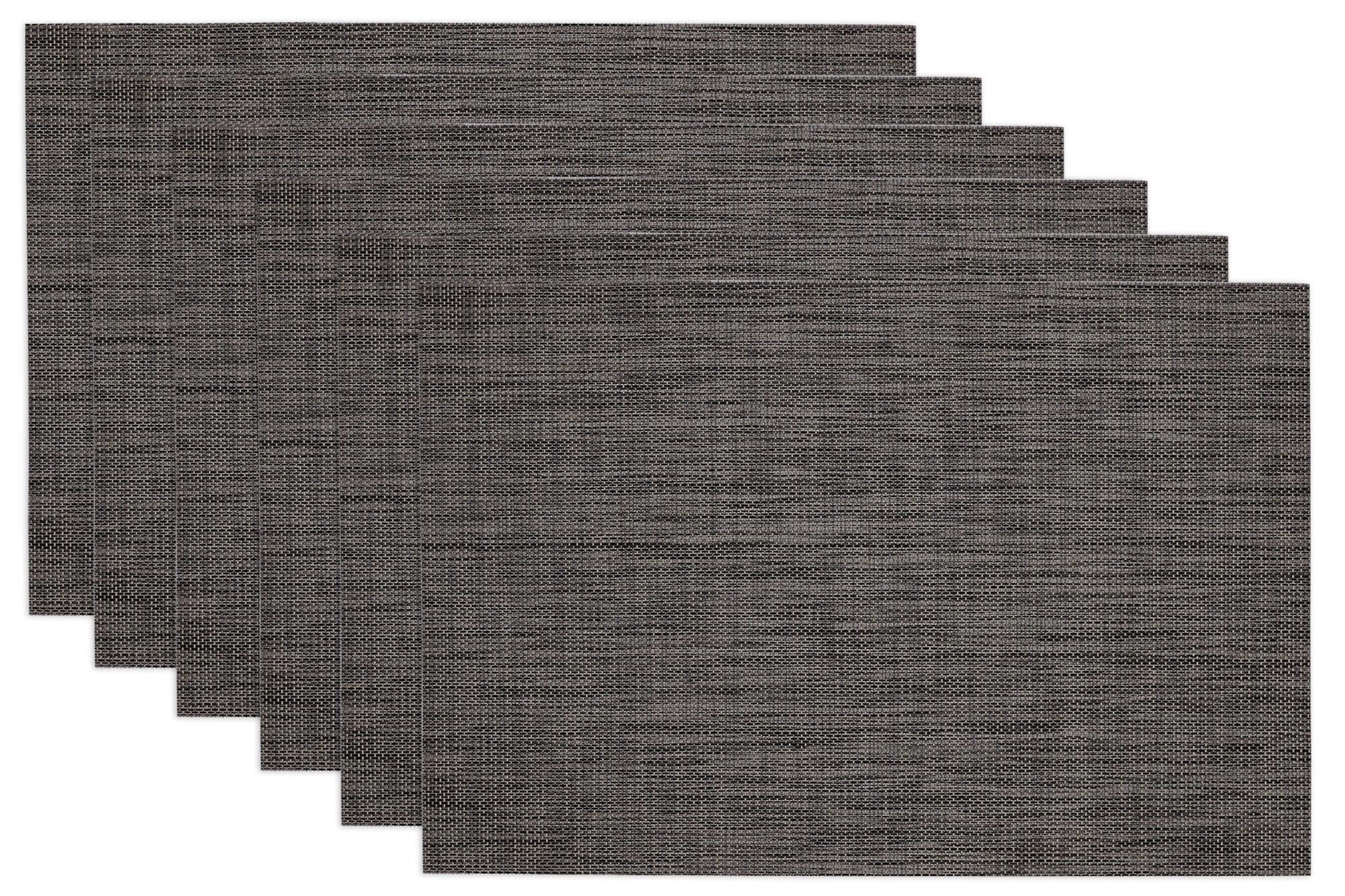 Unique Bargains Durable Placemats for Dining Table, Resistant Kitchen Place Mats Set of 6 Black Grey 18" x 12"