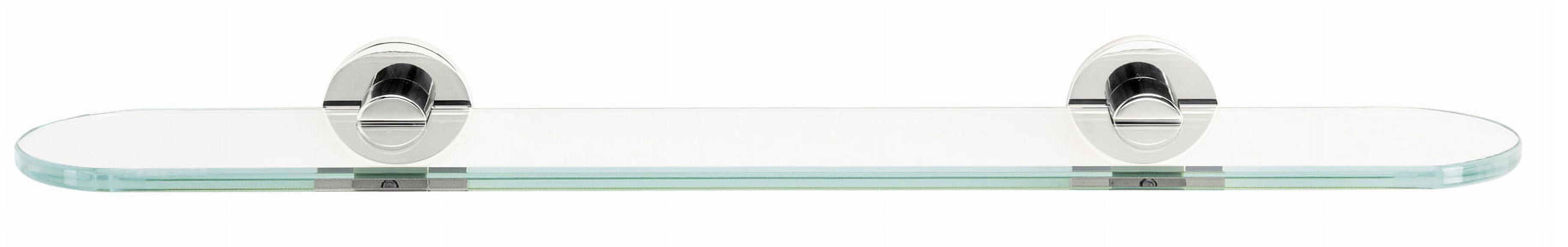 Polished Chrome Oval Beveled Glass Wall Shelf