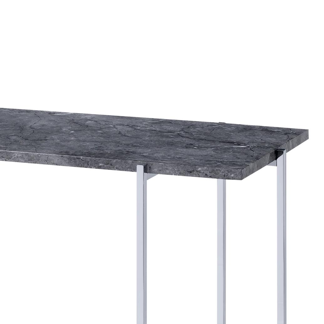 Miekor Furniture Adelae Sofa Table, Faux Marble & Chrome