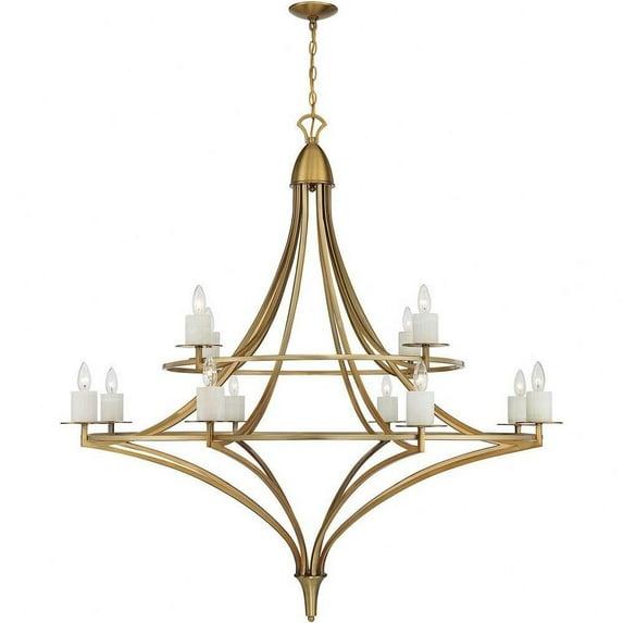 Contemporary Traditional Twelve Light Chandelier-Warm Brass Finish Bailey Street Home 159-Bel-4636183