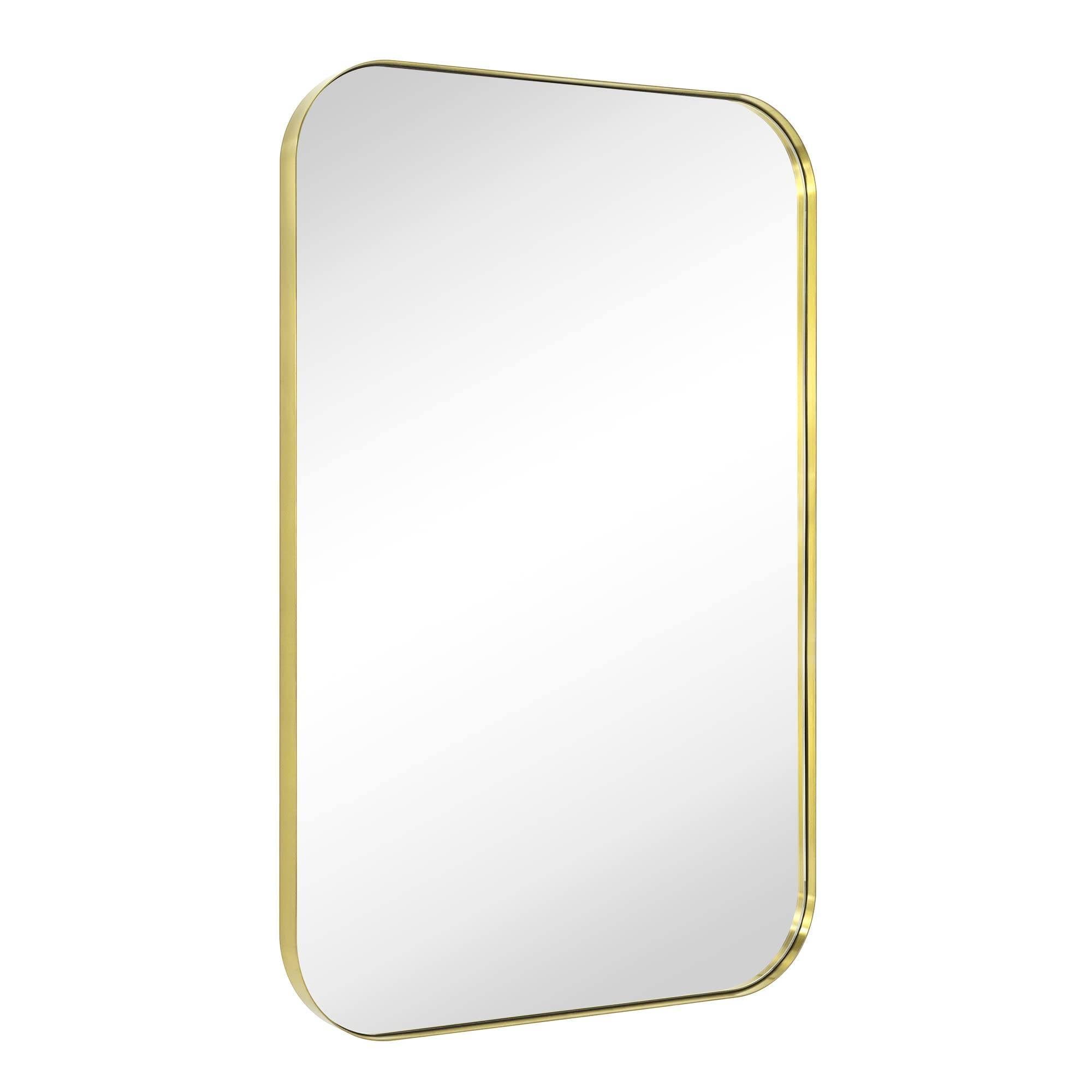 24" x 36" Gold Metal Framed Rectangular Mirror