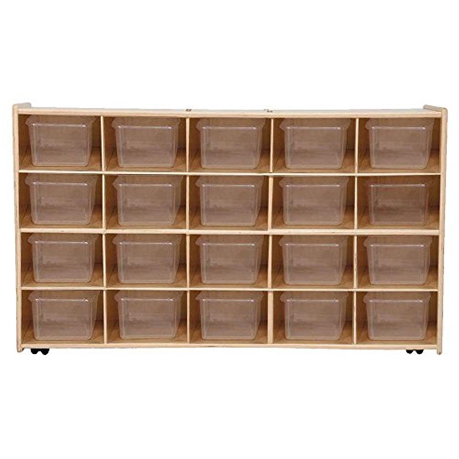 Contender Mobile 20 Tray Storage with Translucent Trays - Assembled with Casters
