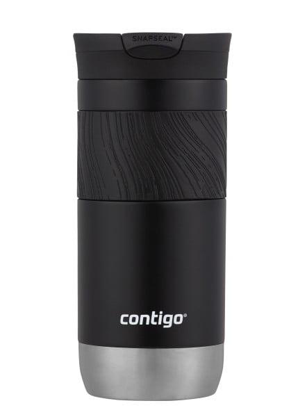 Contigo Byron 2.0 16oz Stainless Steel Travel Mug with SNAPSEAL Lid and Grip Licorice: Insulated Coffee Cup for Travel