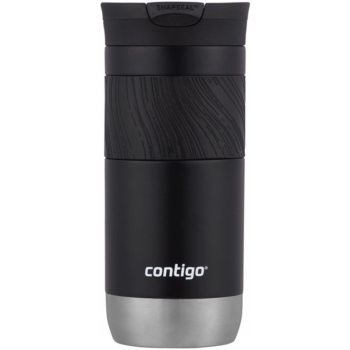 Contigo Byron 2.0 16oz Stainless Steel Travel Mug with SNAPSEAL Lid and Grip Licorice: Insulated Coffee Cup for Travel