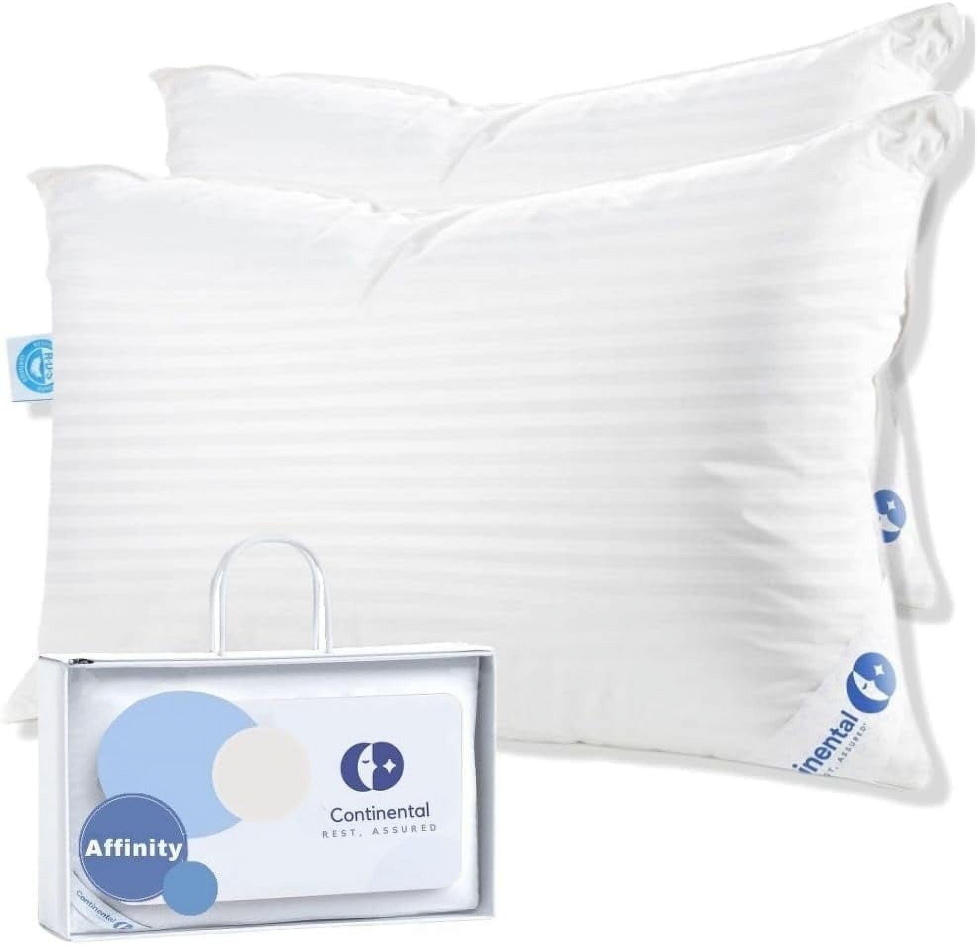 Continental Bedding Affinity 100% Cotton Down Alternative Polyester Bed Pillow - Standard Size - Set of 2