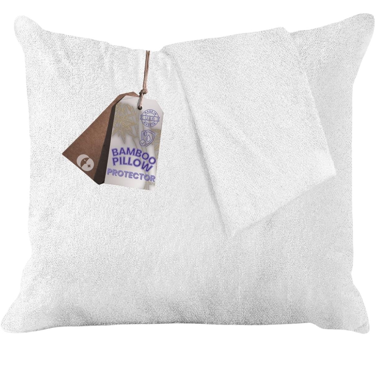 Continental Bedding Feather Proof and Waterproof Luxury Zippered Bamboo Viscose Pillow Protectors Pack of 1 Euro Size 24x24 Inch