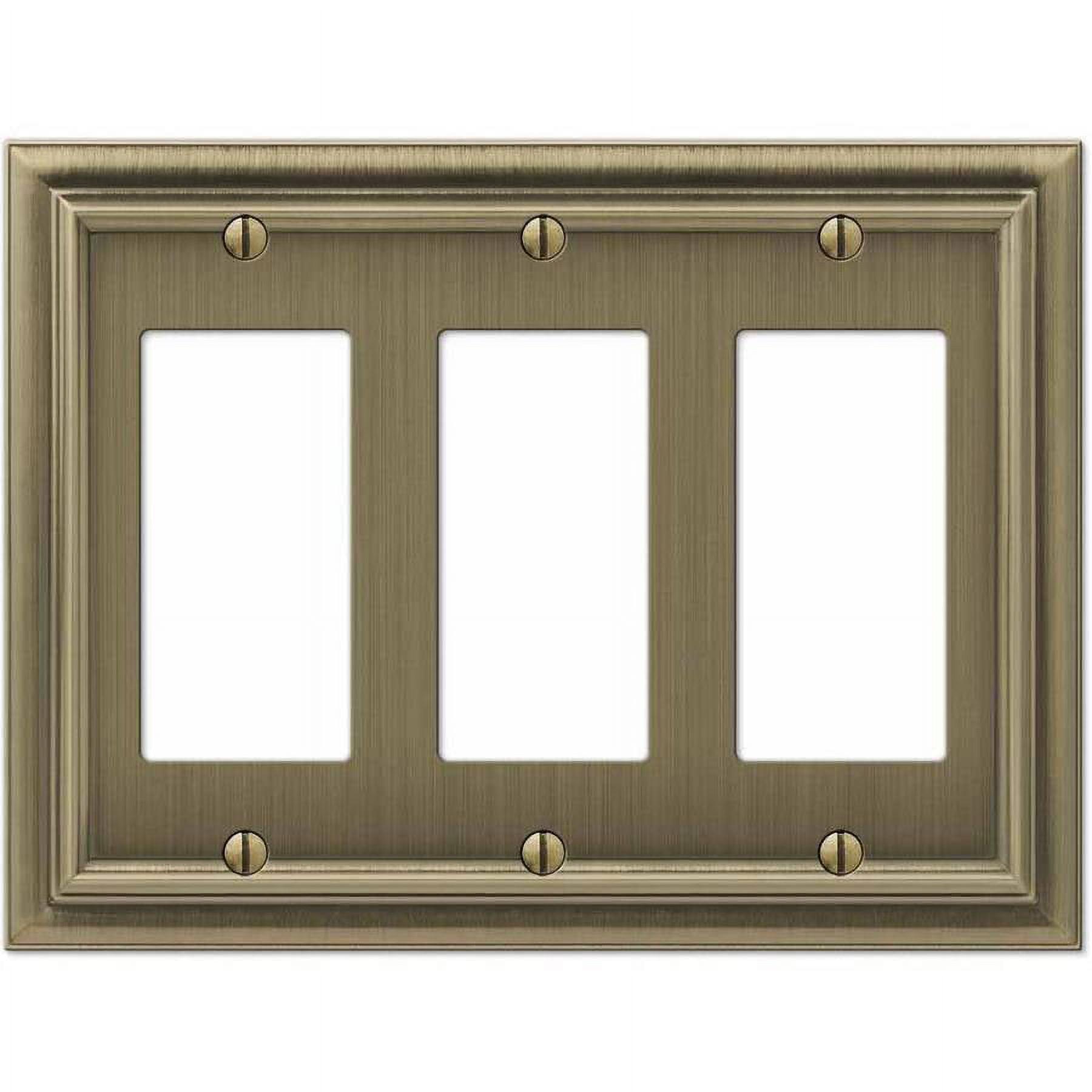 Brushed Brass 3-Gang Metal Rocker Wall Plate