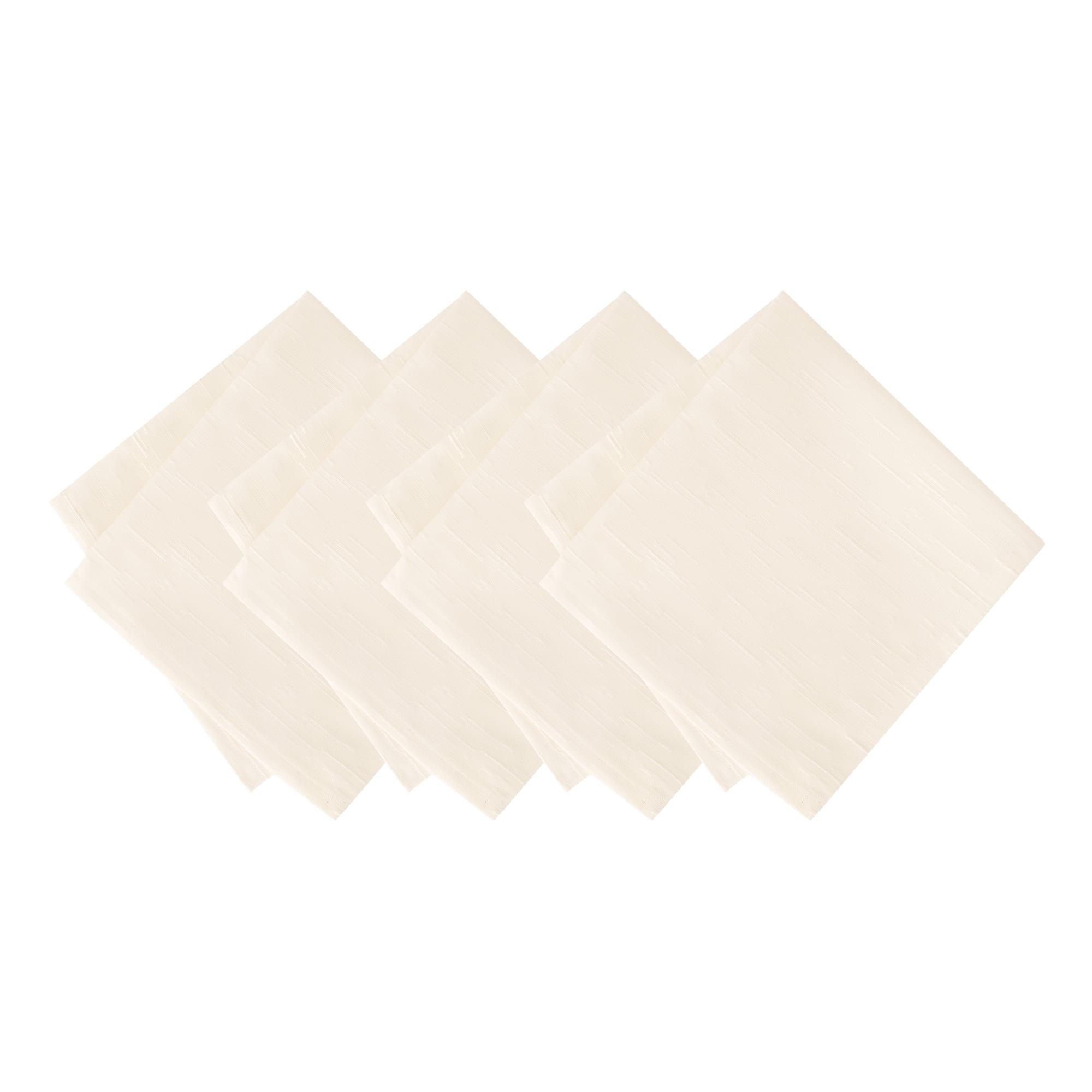 Continental Solid Texture Water and Stain Resistant Napkins, Set of 4 - 17" x 17" - Ivory - Elrene Home Fashions