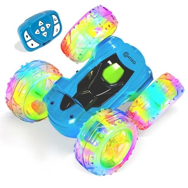 Contixo SC3 RC Stunt Car, 360 Flip & Rotate, LED Lights, Wristband Controller, All-Terrain, Ages 4-7 - Blue