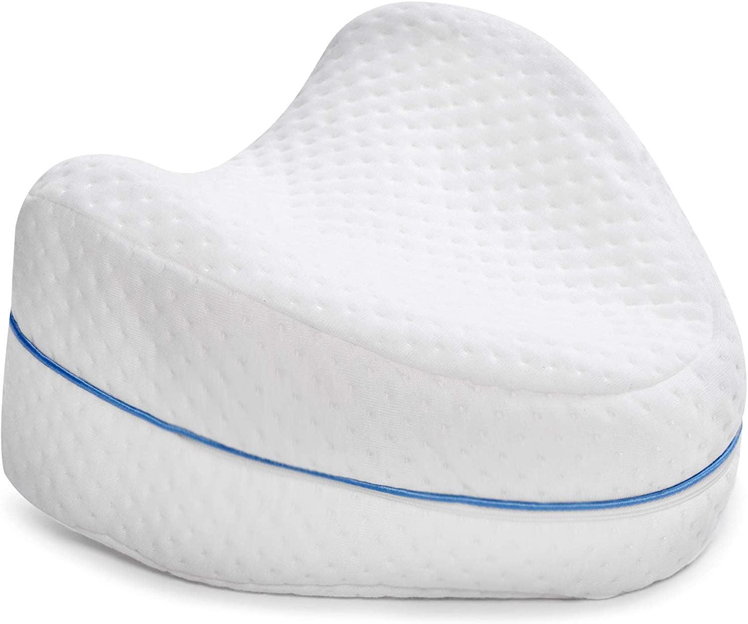 White Memory Foam Heart-Shaped Knee Support Pillow