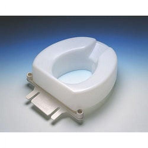 Contoured elevated toilet seat, elongated w/bolt-down bracket, 4"