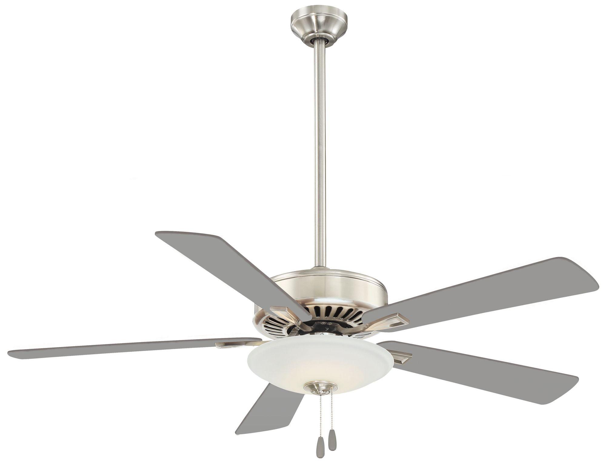 52" Minka Aire Modern Indoor Ceiling Fan with LED Light Polished Nickel White Glass Shade for Living Room Kitchen Bedroom Family