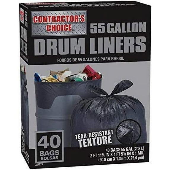 Contractor's Choice Contractor 55-Gallon Scent free Black Outdoor Plastic Construction Flap Tie Trash Bag 40 -Count
