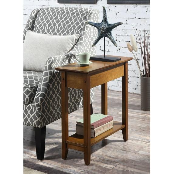 Convenience Concepts American Heritage 24 in. Tall Flip Top End Table, Walnut (Tabletop)