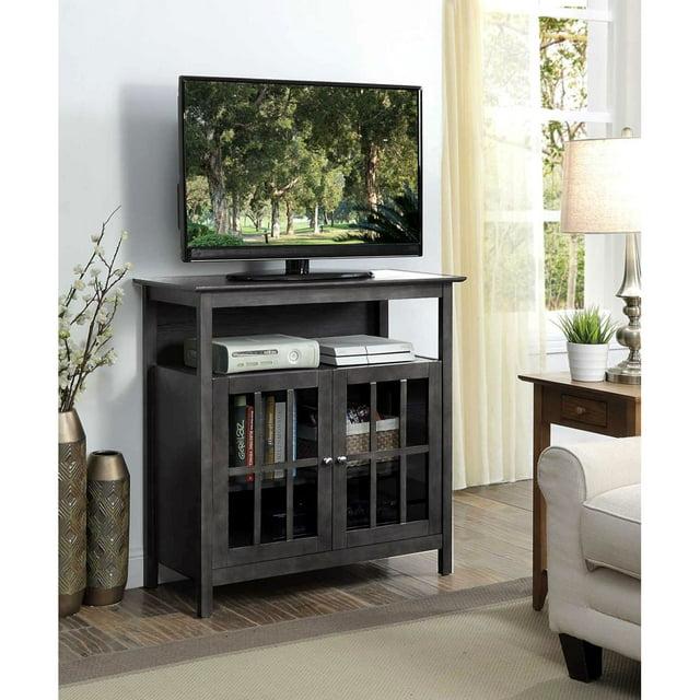 Convenience Concepts Big Sur Highboy TV Stand with Storage Cabinets for TVs up to 40 Inches, Weathered Gray