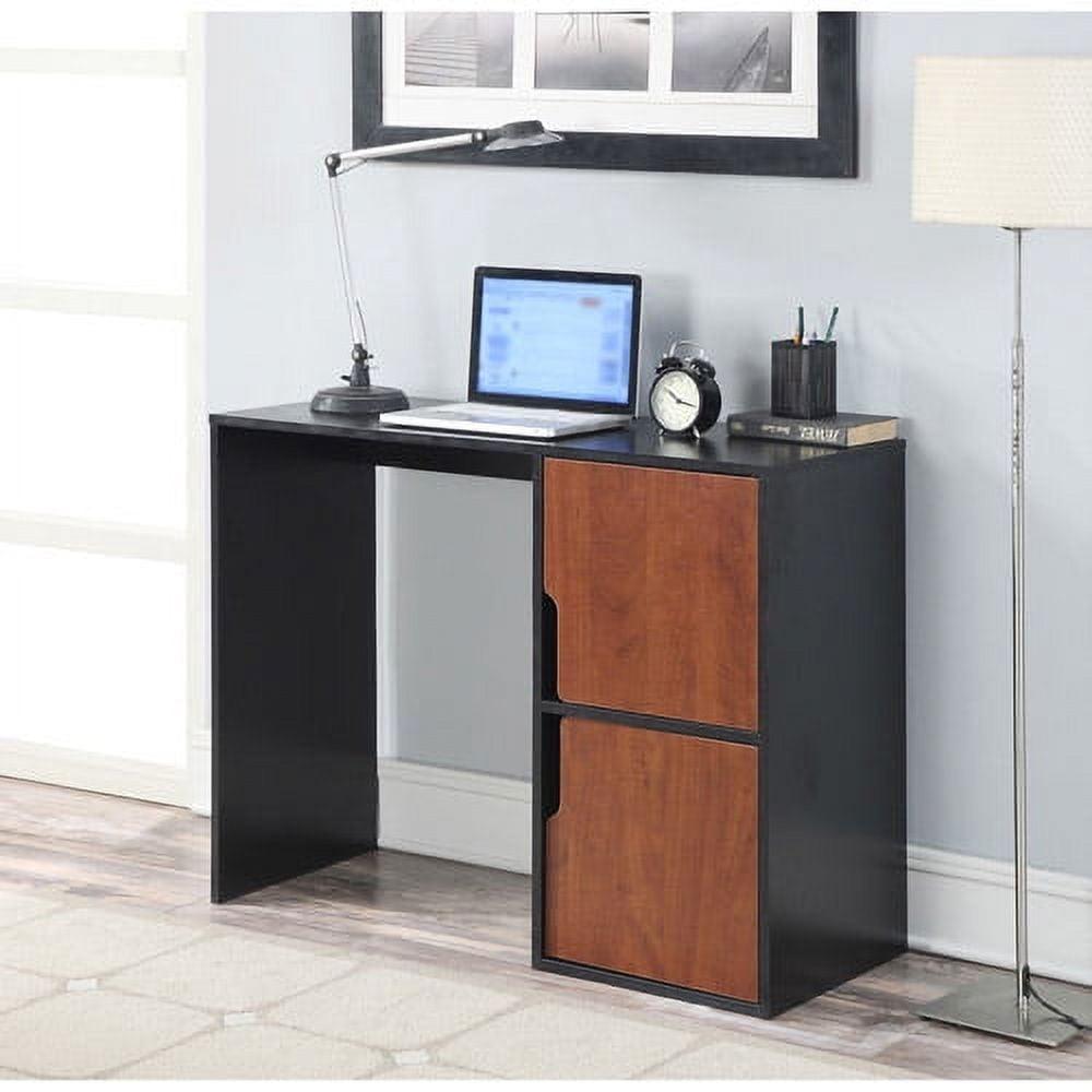 Sleek Black 41" Student Desk with Storage and Keyboard Tray
