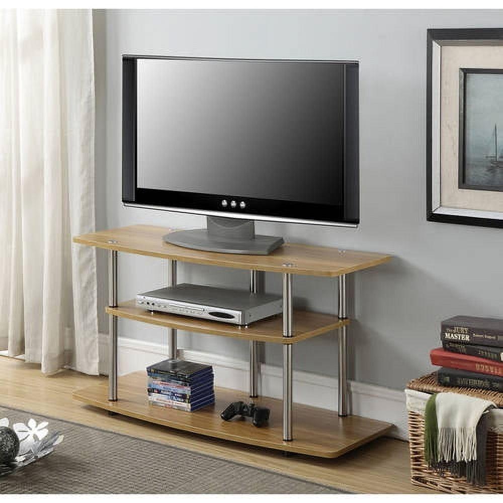 Convenience Concepts Designs2Go No Tools 3 Tier Wide TV Stand for TVs up to 46", Light Oak