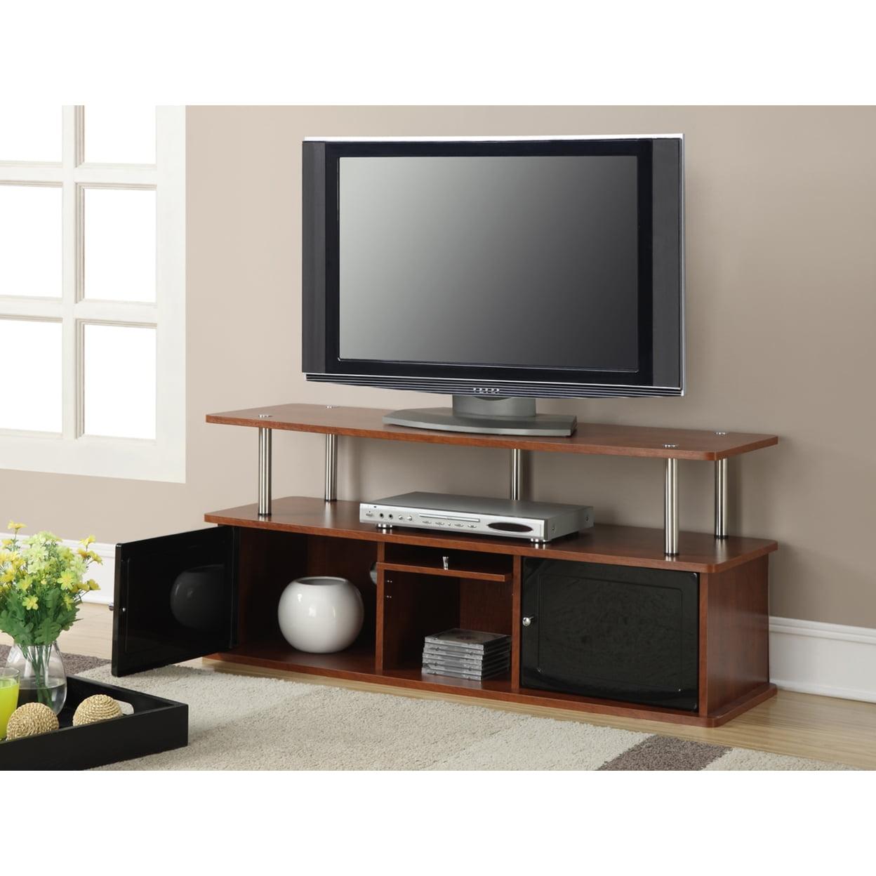 Convenience Concepts Designs2Go TV Stand with 3 Storage Cabinets and Shelf, Cherry