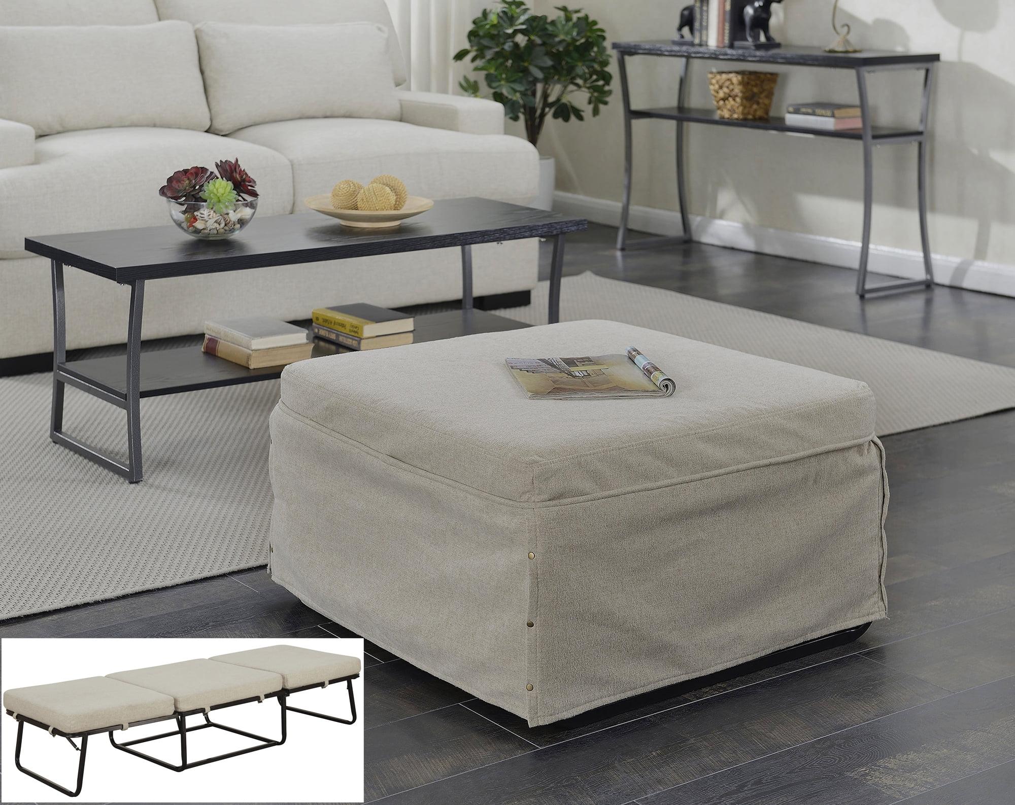 Convenience Concepts Designs4Comfort Folding Bed Ottoman, Soft Beige Fabric