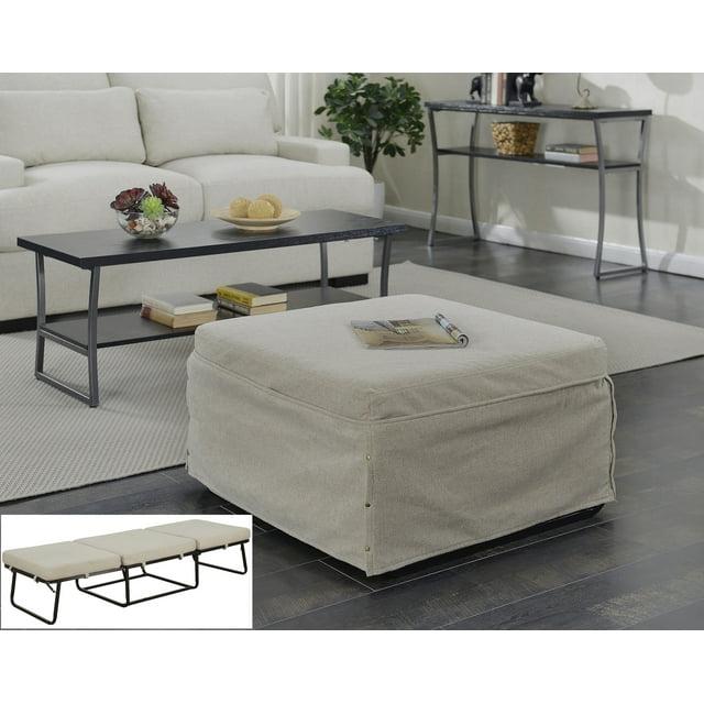 Convenience Concepts Designs4Comfort Folding Bed Ottoman, Soft Beige Fabric