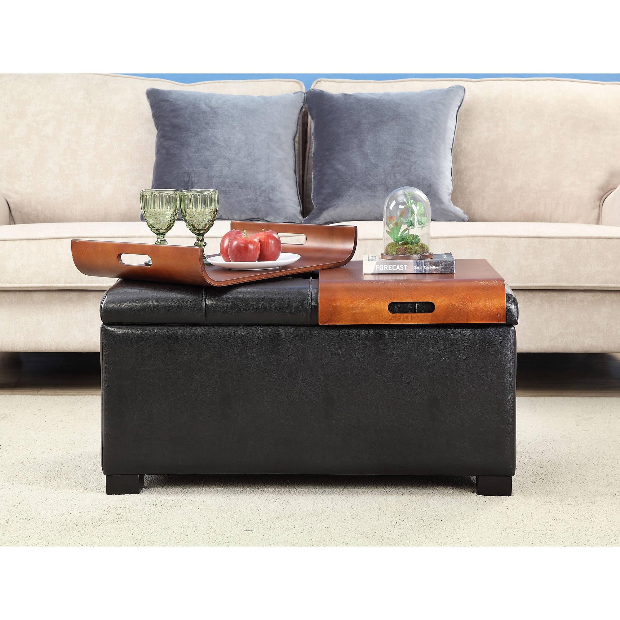 Convenience Concepts Designs4Comfort Storage Ottoman with Trays