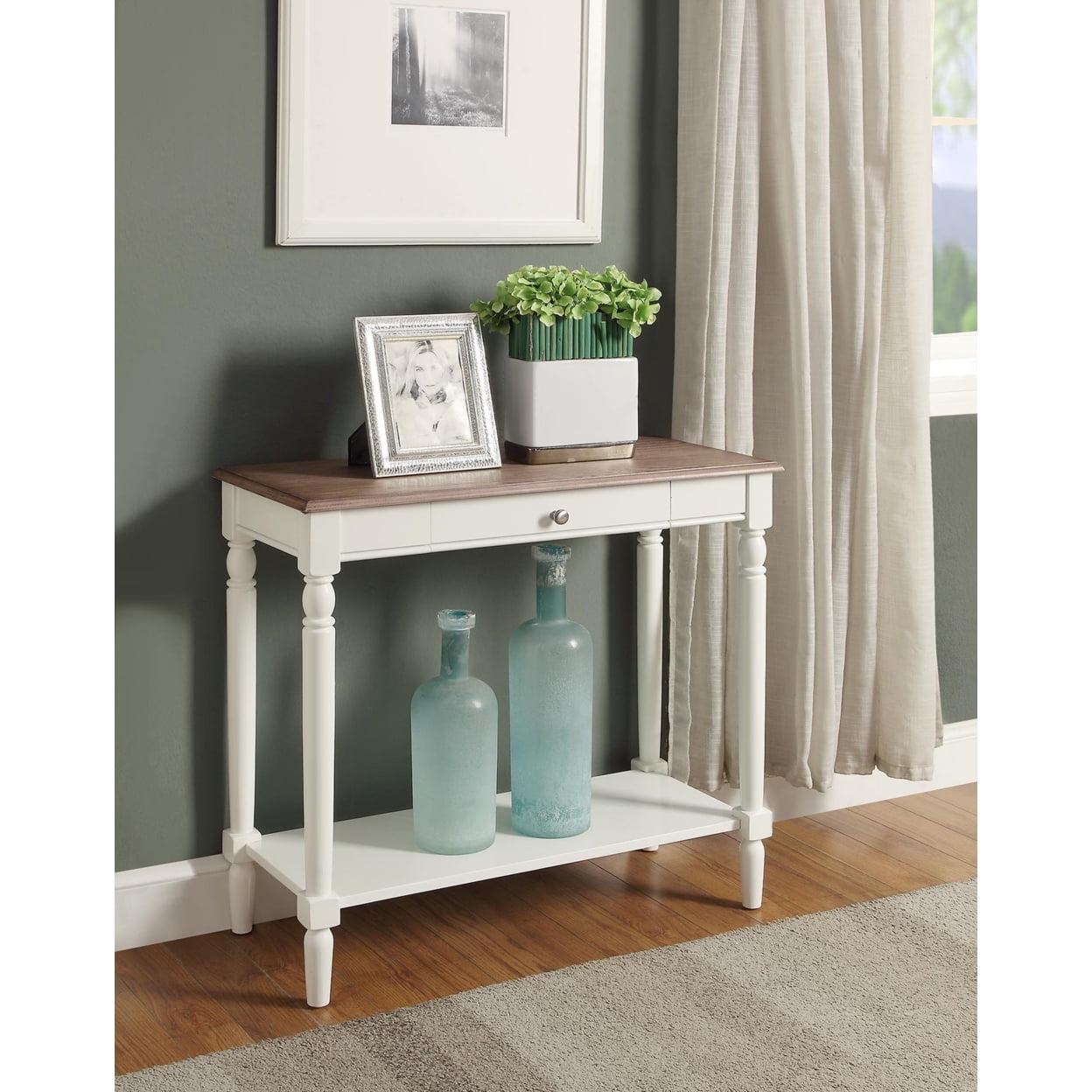 Driftwood and White 1-Drawer Hall Table with Shelf