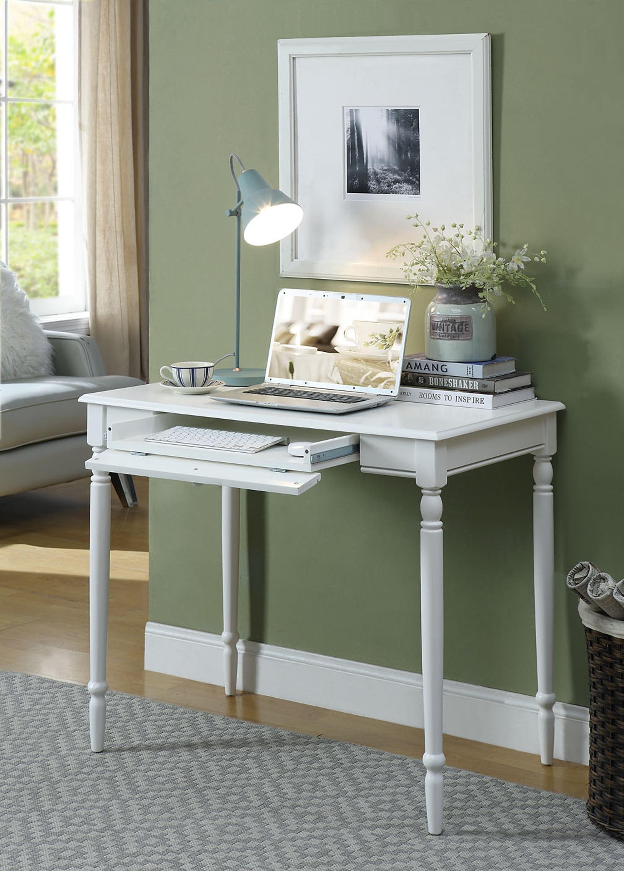 White Pine Traditional Desk with Drawer and Keyboard Tray