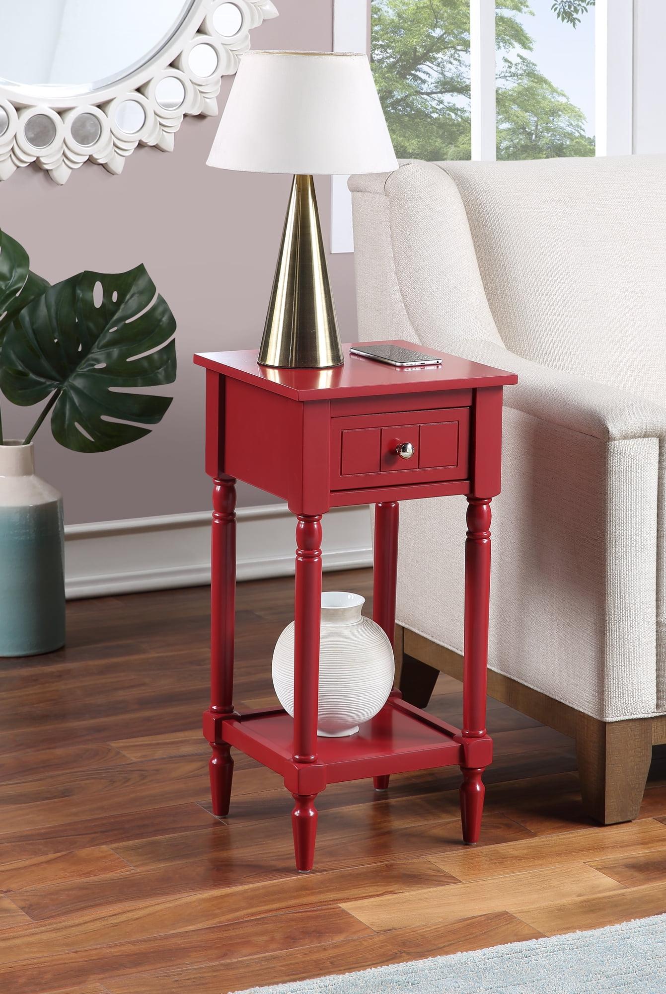 Cranberry Red French Country Khloe Accent Table with Storage