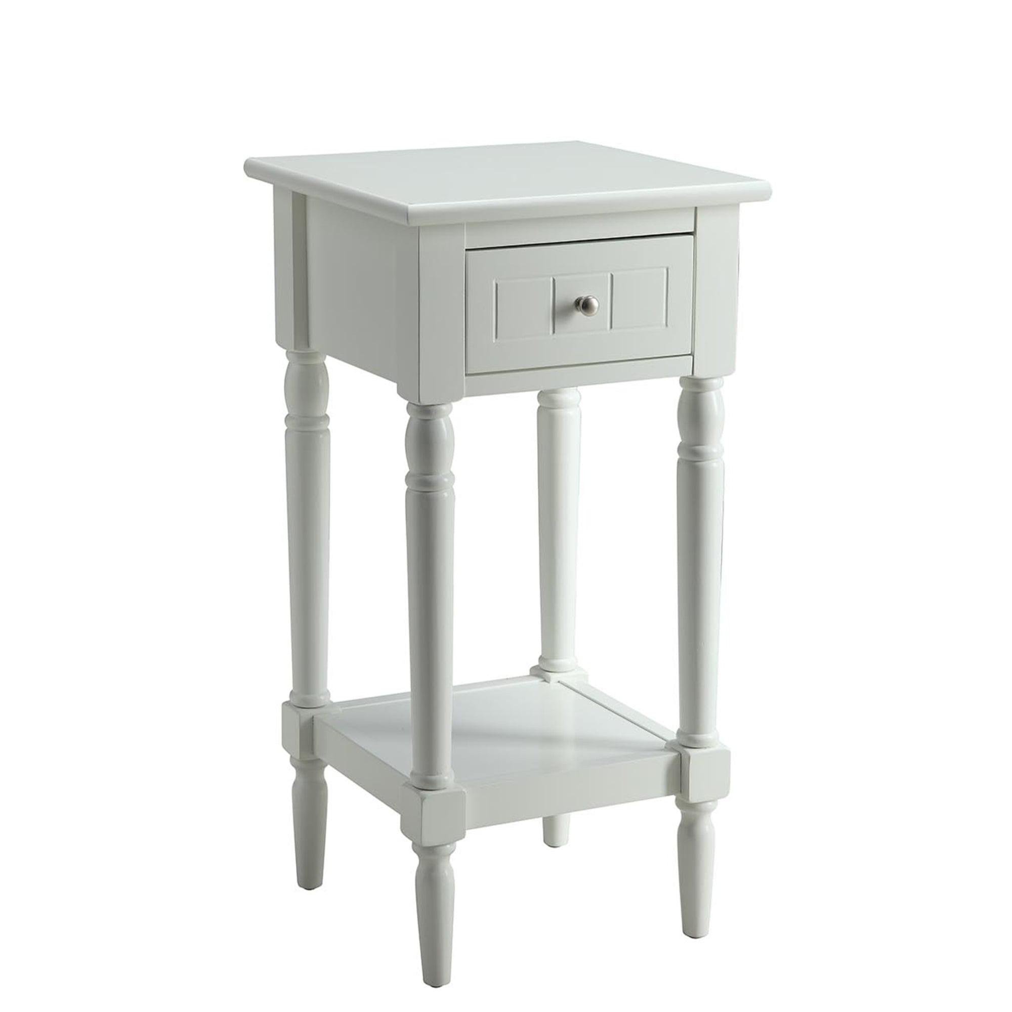 Convenience Concepts French Country Khloe Square End Table in White Wood Finish