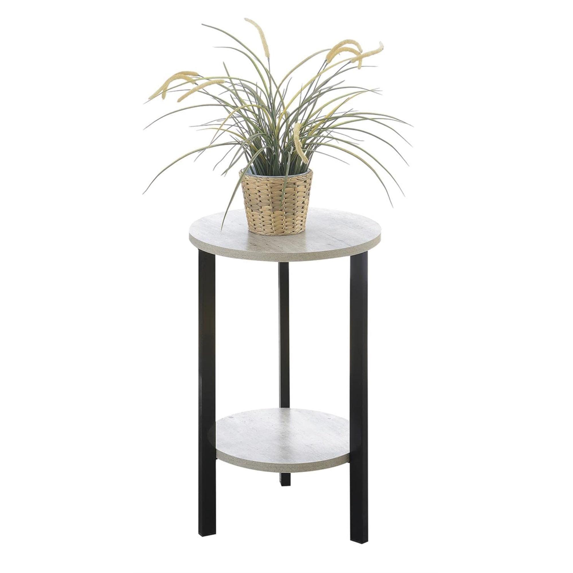 Convenience Concepts Graystone 24-inch 2 Tier Plant Stand, Faux Birch/Black