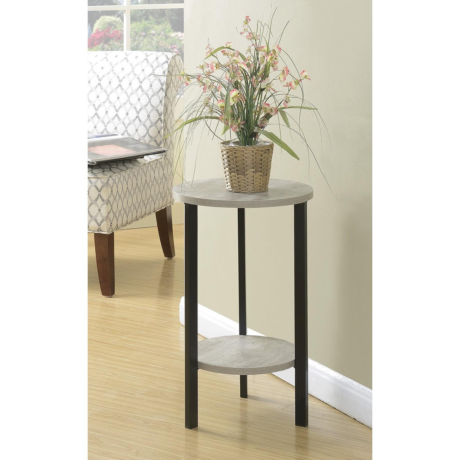 Convenience Concepts Graystone 24-inch 2 Tier Plant Stand, Faux Birch/Black