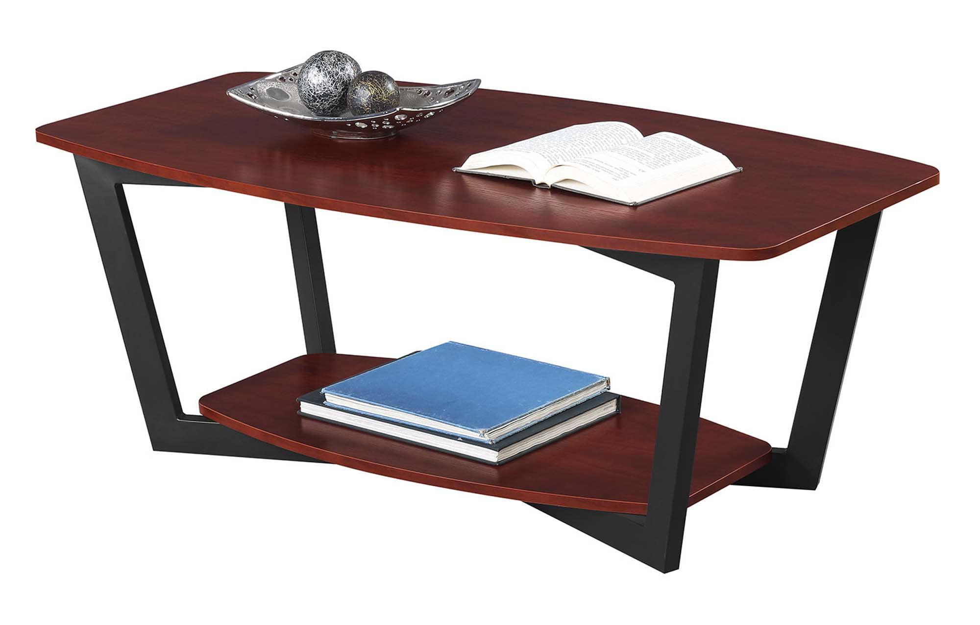 Urban Industrial Cherry & Black Rectangular Coffee Table