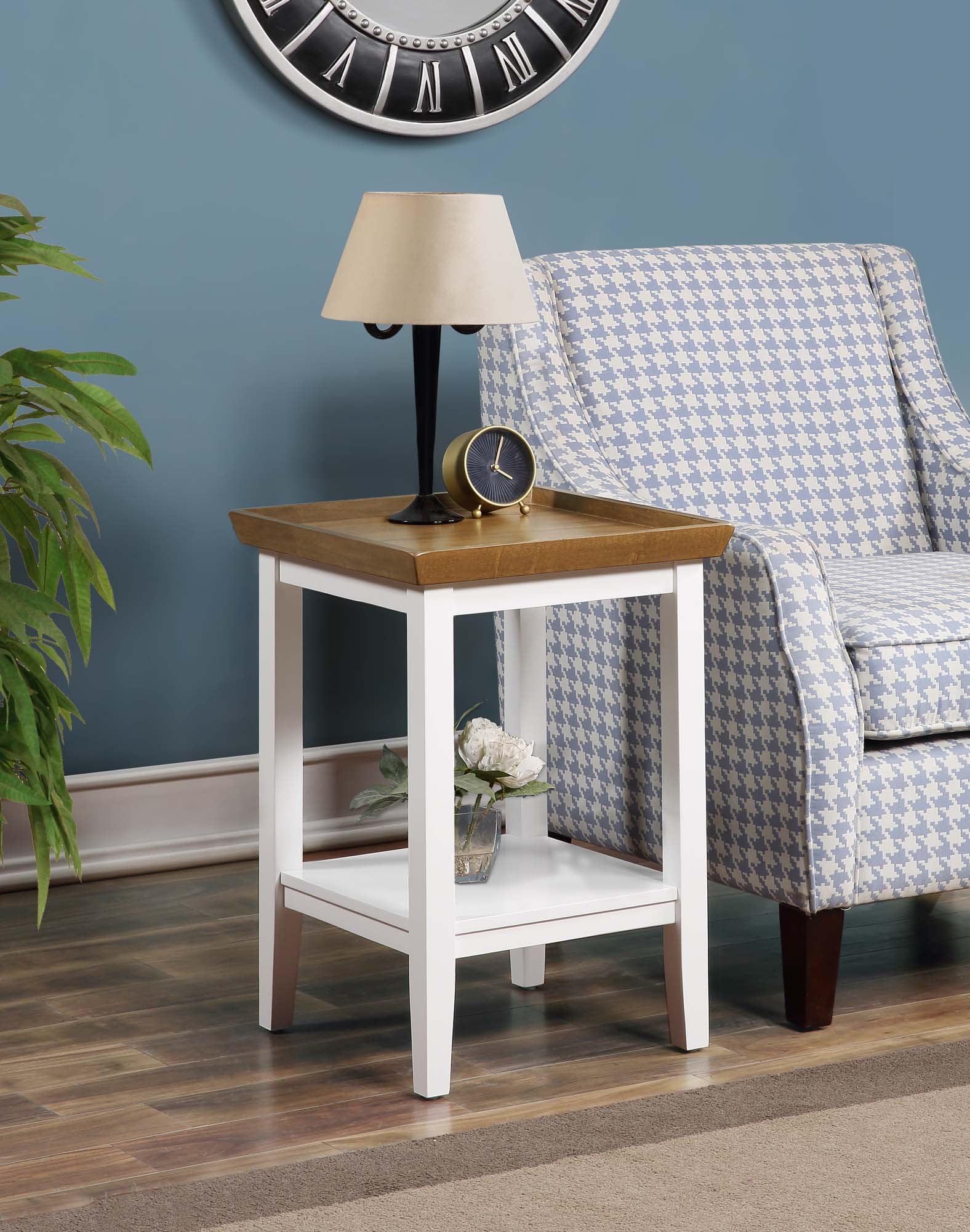 Convenience Concepts Ledgewood End Table, Driftwood / White, 18 in x 18 in x 26 in
