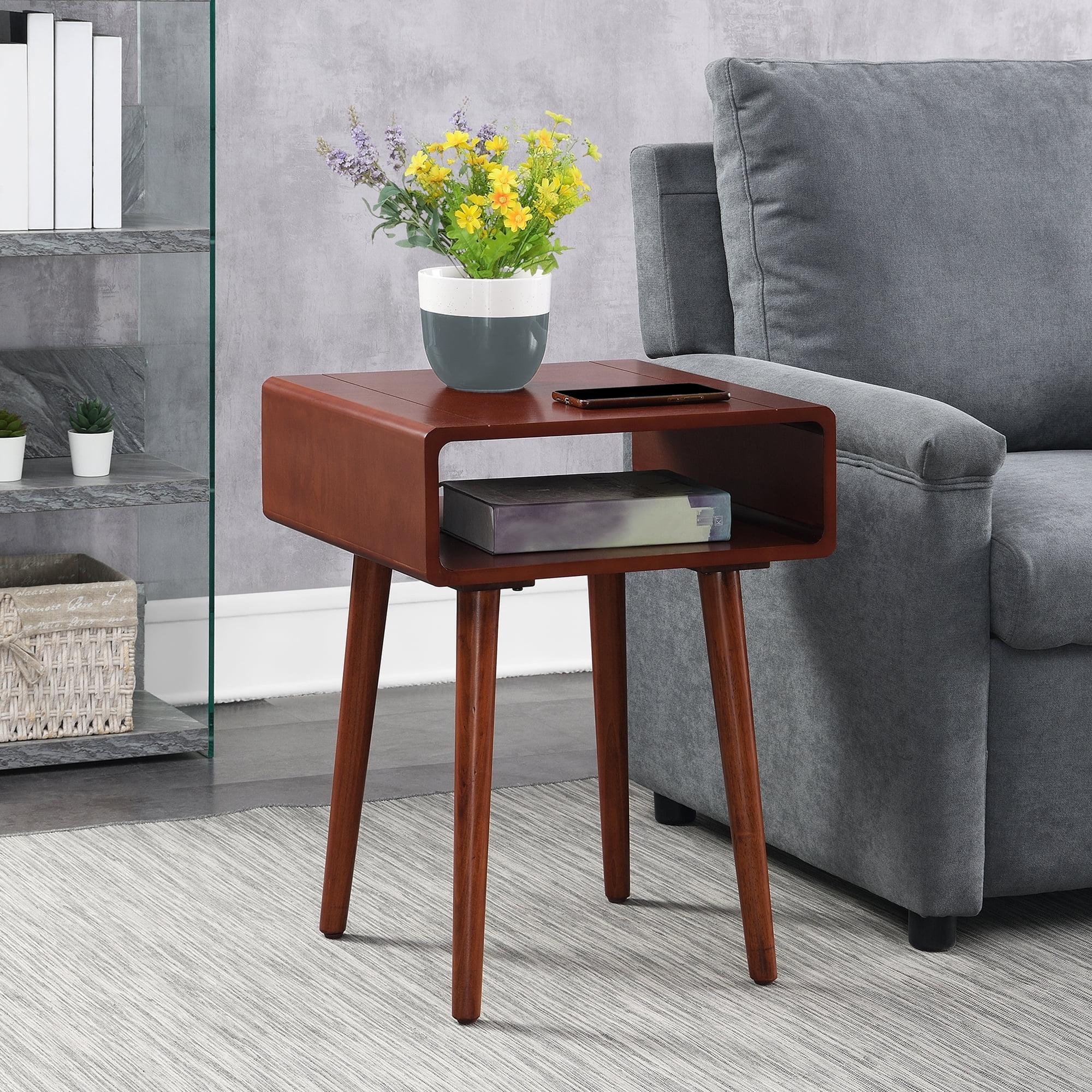 Mahogany Mid-Century Modern Square Poplar End Table