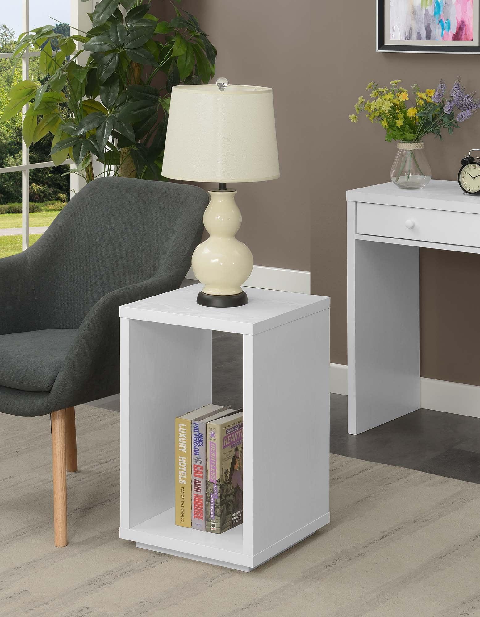 Northfield Admiral 16" White Square End Table with Shelf