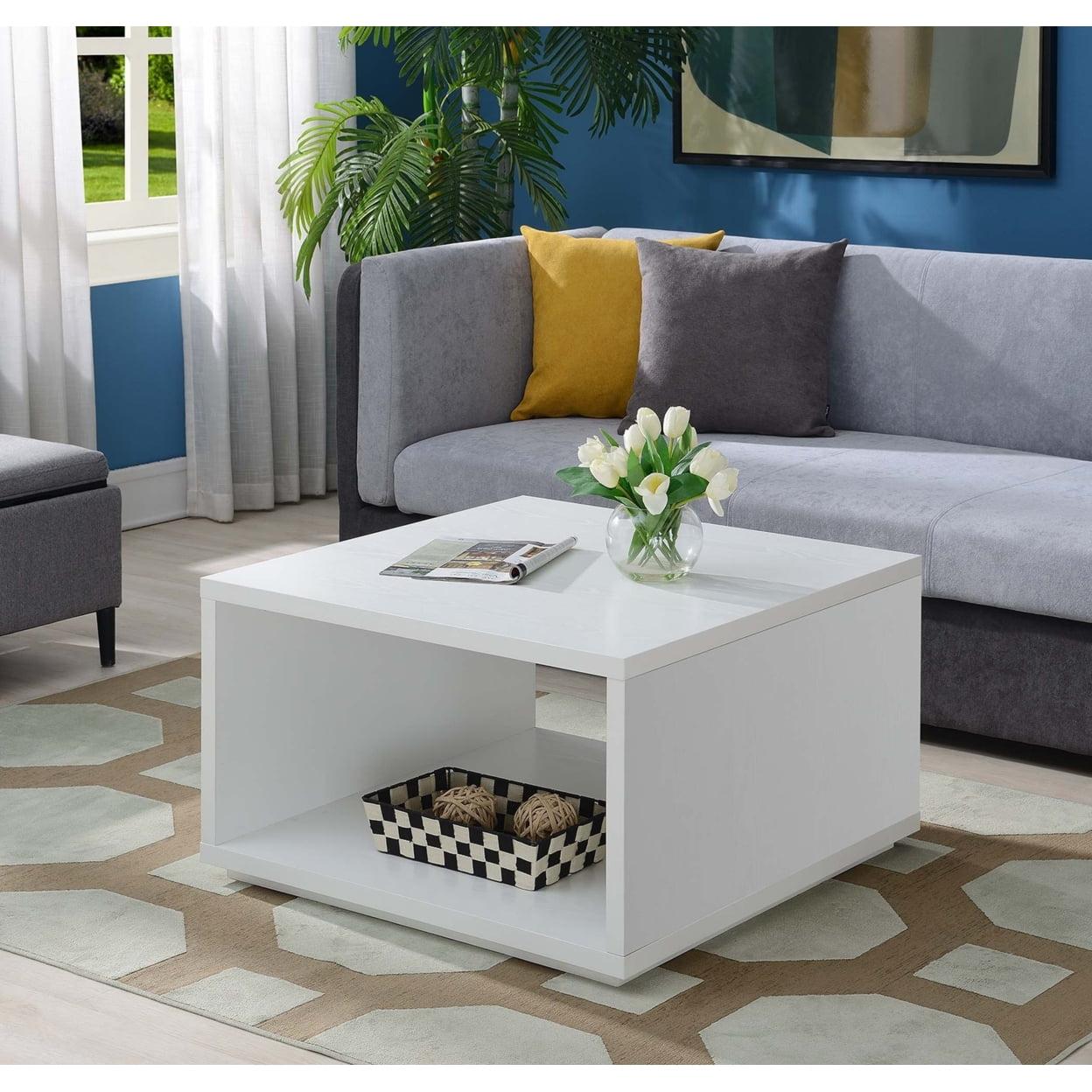 Haught Floor Shelf Coffee Table with Storage