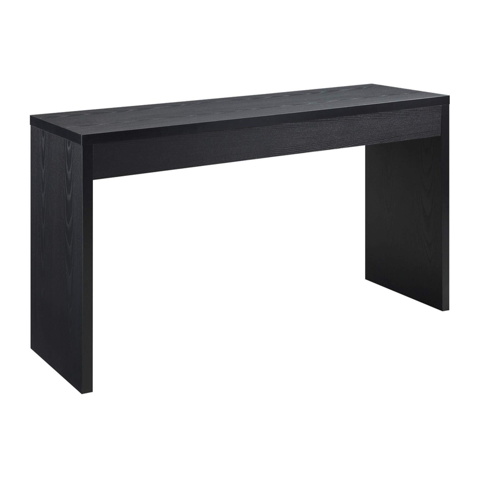 Sleek Black Wood Finish Narrow Console Table 48"x28"