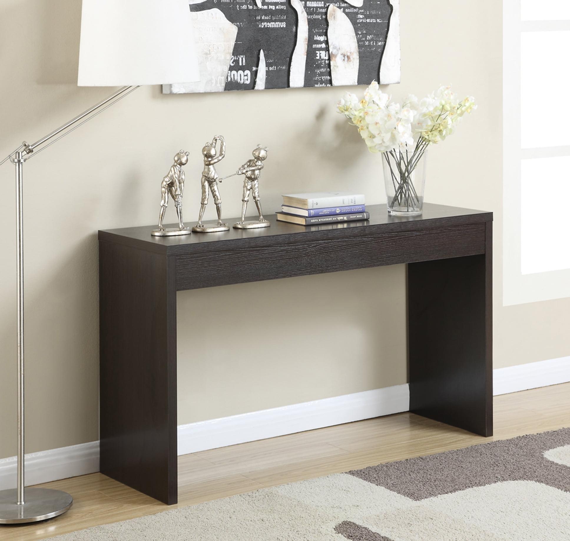 Espresso Wood and Metal Hall Console Table