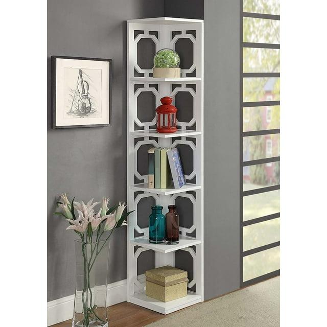 Convenience Concepts Omega 5 Tier Corner Bookcase, Multiple Finishes