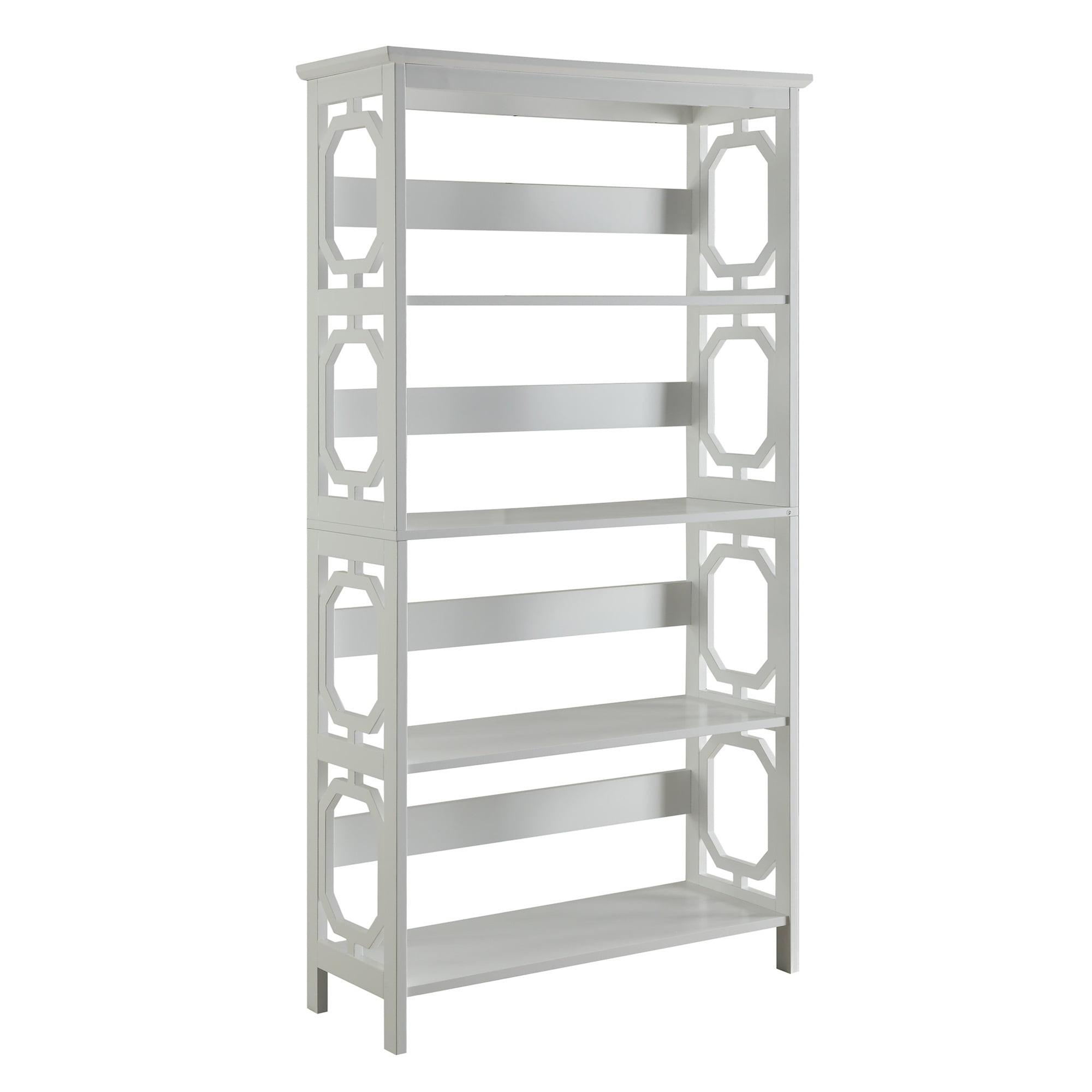 Convenience Concepts Omega Four-Shelf Bookcase in White Wood Finish