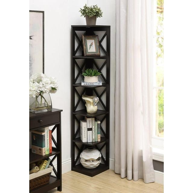 Convenience Concepts Oxford 5 Tier Corner Bookcase, Multiple Finishes