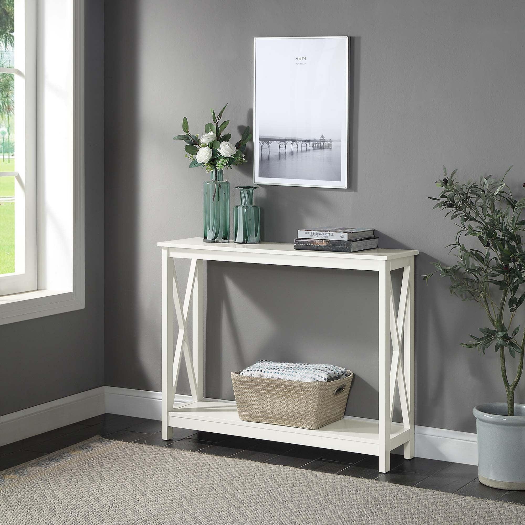 Convenience Concepts Oxford Console Table with Shelf, Ivory